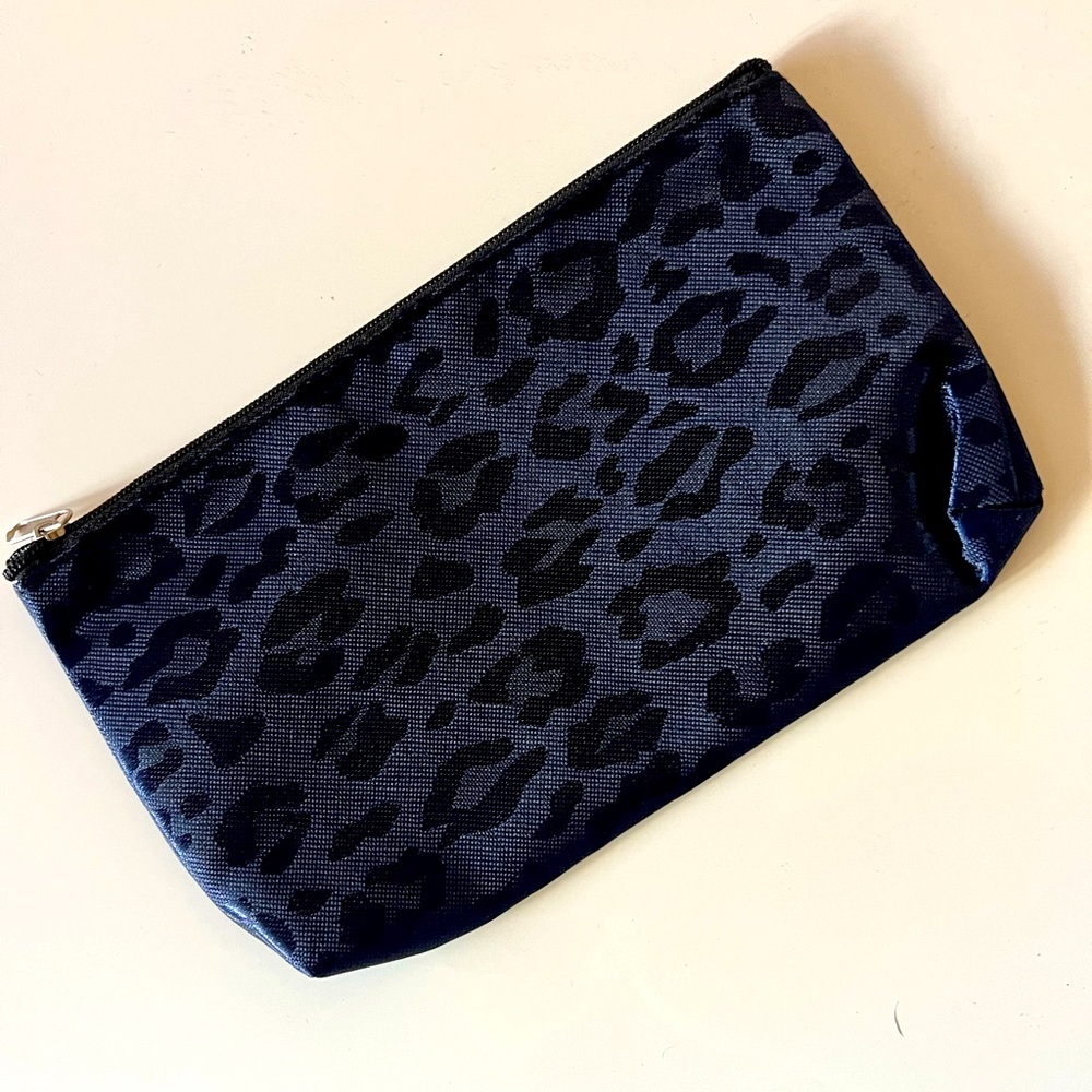 New Navy Blue Leopard Pouch